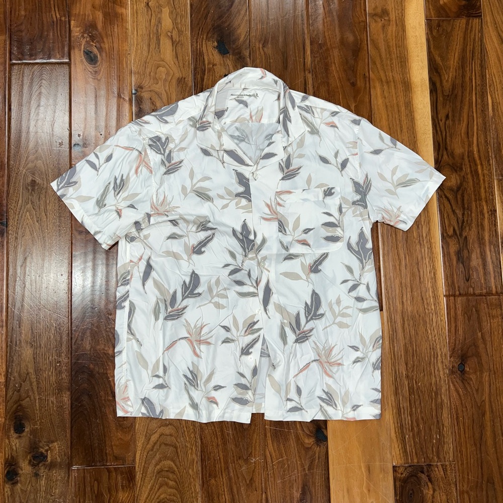 ABERCROMBIE & FITCH CAMP COLLAR SHIRT SZ M